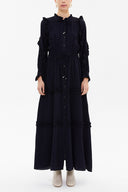 Black Ruffled maxi dress 93021