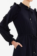 Black Ruffled maxi dress 93021