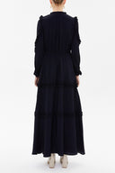 Black Ruffled maxi dress 93021