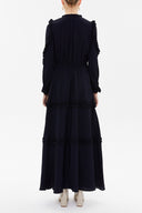 Black Ruffled maxi dress 93021