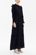 Black Ruffled maxi dress 93021