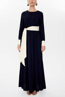 Black Contrast colour combined maxi dress 93025
