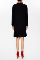 Black High collar mini dress 93035