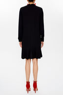 Black High collar mini dress 93035