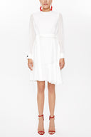 White High collar mini dress 93035