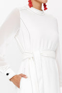 White High collar mini dress 93035