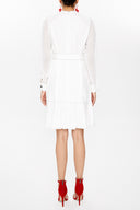 White High collar mini dress 93035