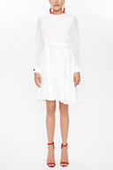 White High collar mini dress 93035