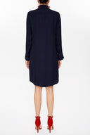 Navy Blue High collar mini dress 93036