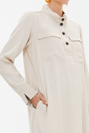 Beige High collar mini dress 93036