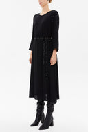 Patterned Shoulder binding midi dress 93039