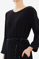 Patterned Shoulder binding midi dress 93039