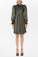 Khaki Neck detail mini dress 93044