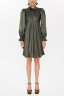 Khaki Neck detail mini dress 93044