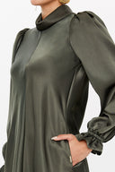 Khaki Neck detail mini dress 93044