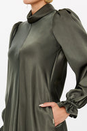 Khaki Neck detail mini dress 93044