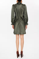 Khaki Neck detail mini dress 93044