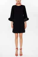Black Accessory detail sleeve mini dress 93051
