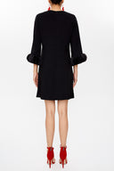 Black Accessory detail sleeve mini dress 93051