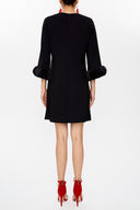 Black Accessory detail sleeve mini dress 93051
