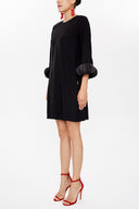Black Accessory detail sleeve mini dress 93051