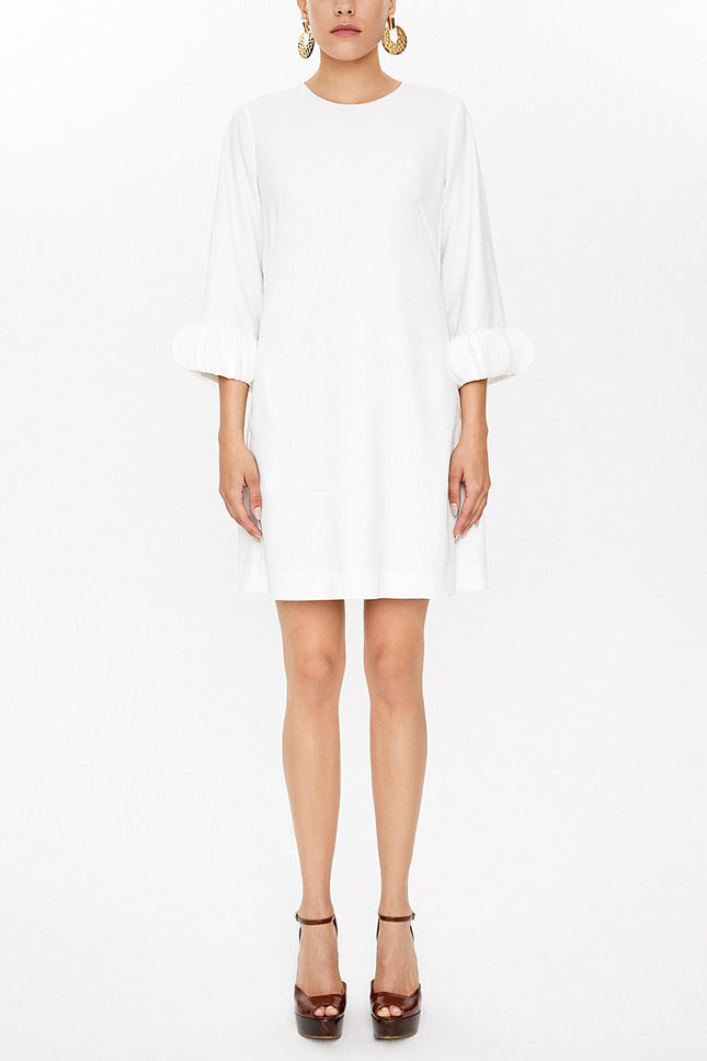 White Accessory detail sleeve mini dress 93051