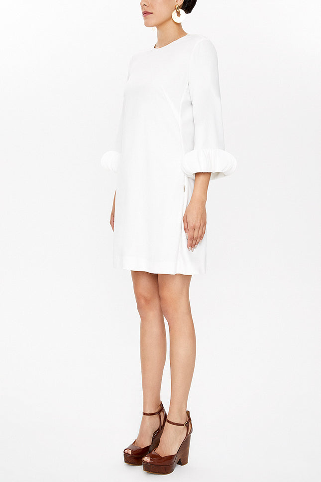 White Accessory detail sleeve mini dress 93051