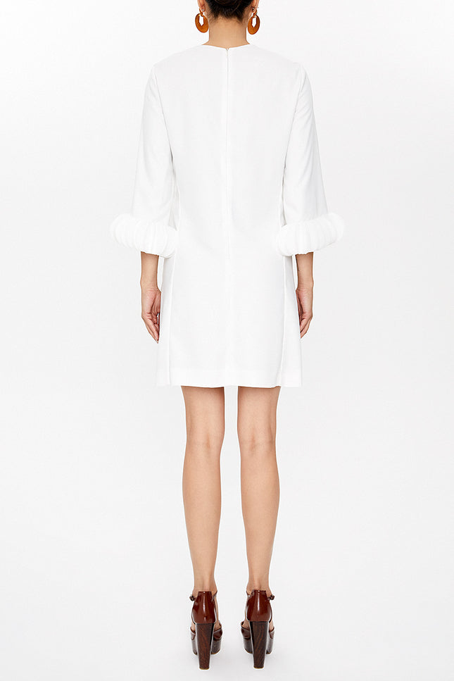 White Accessory detail sleeve mini dress 93051