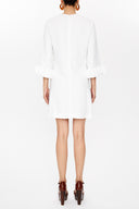 White Accessory detail sleeve mini dress 93051