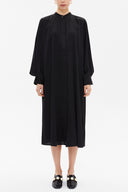 Black Sleeve detail shabby chic midi dress 93052