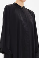 Black Sleeve detail shabby chic midi dress 93052