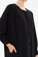 Black Tie-neck midi dress 93053