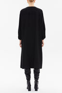 Black Tie-neck midi dress 93053