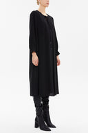 Black Tie-neck midi dress 93053