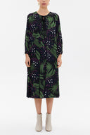 Patterned Tie-neck midi dress 93053