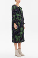 Patterned Tie-neck midi dress 93053