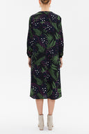 Patterned Tie-neck midi dress 93053