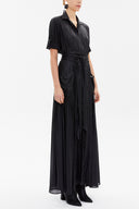 Black Pocket and elastic detail maxi dress 93065