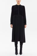 Black Front Pleated midi dress 93069