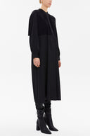 Black Front Pleated midi dress 93069