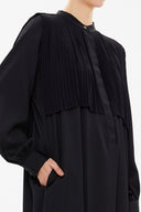 Black Front Pleated midi dress 93069