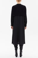 Black Front Pleated midi dress 93069