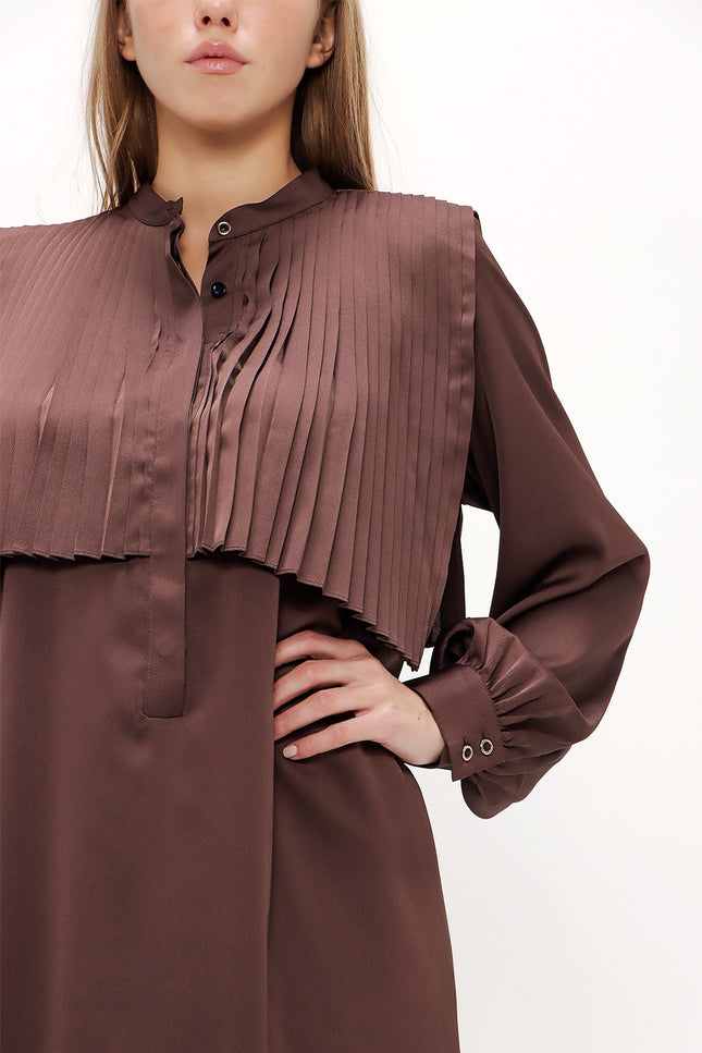 Önü Piliseli Midi Elbise 93069