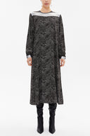 Black Neck detail midi dress 93071