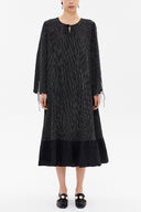 Black Front Pleated midi dress 93152