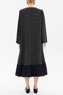 Black Front Pleated midi dress 93152