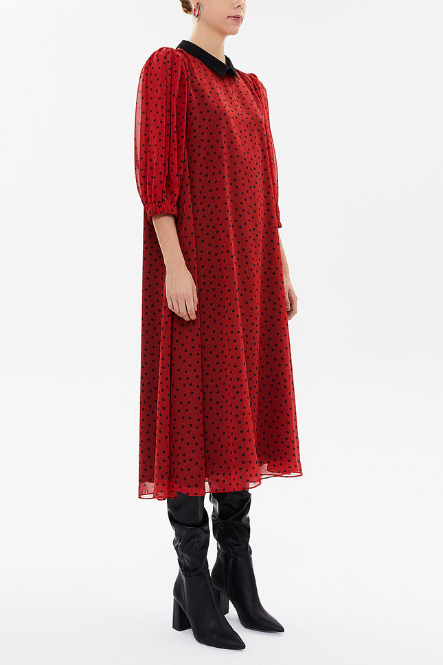 Önü Piliseli Midi Elbise 93154