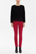 Black Chiffon and slit detail tüvit blouse 19808