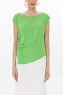 Green Snap fastener detail  shabby chic blouse  19817