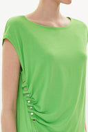 Green Snap fastener detail  shabby chic blouse  19817